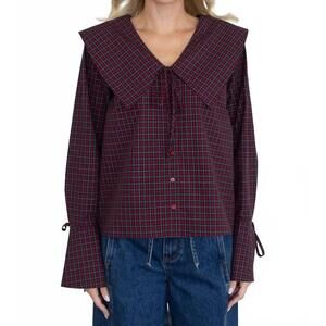 NEW THINGS BETWEEN sylvette checkered top in red